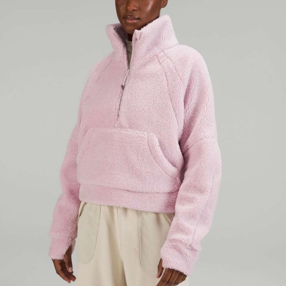 Lululemon Scuba Oversized Fleece Funnel Neck in Pink Peony